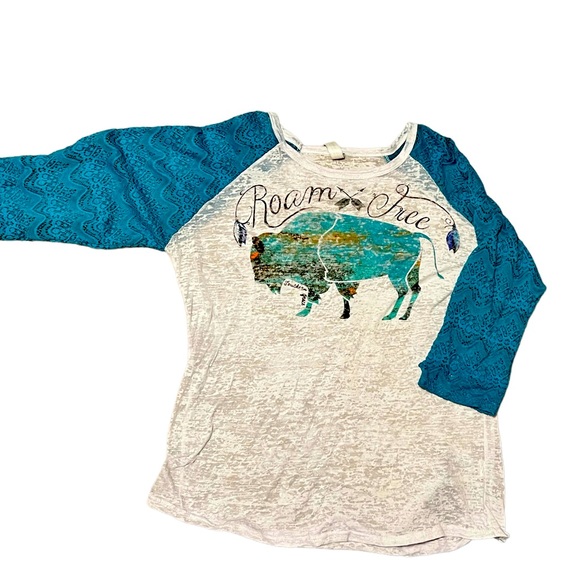 Southern Grace 2XL 3/4 length lace sleeve top - Picture 1 of 3